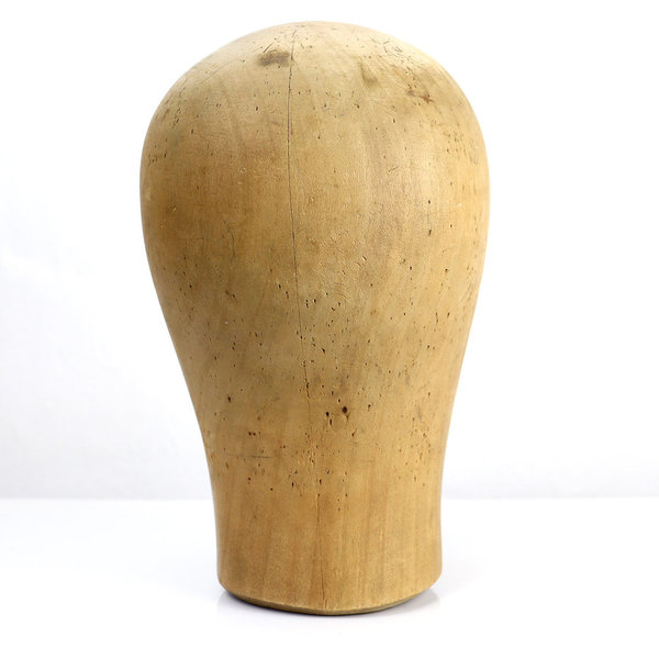 Antiker Perückenkopf aus Holz