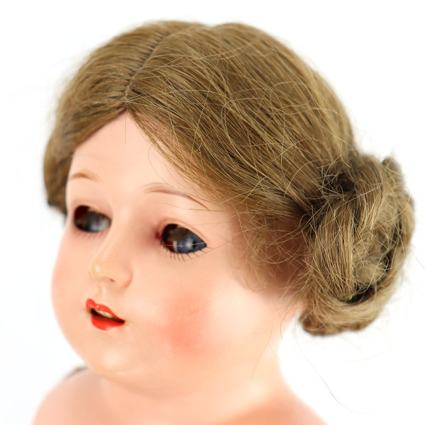 Lederbalg-Puppe mit Brustblattkopf von Schildkröt