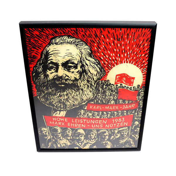 Linolschnitt "Karl-Marx-Jahr 1983", monogrammiert