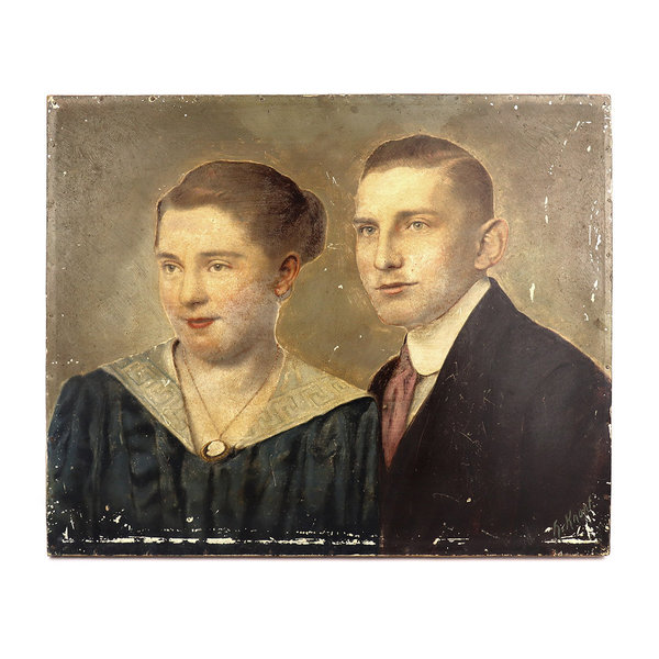 Gemälde eines Ehepaares von H. Knopf